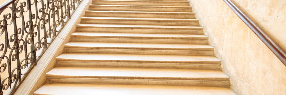 marble staircase with stairs in luxury hall